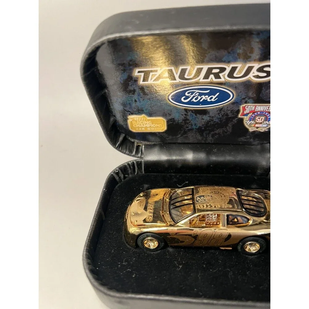 Racing Champions 24K Gold 1998 50th Anniversary Nascar Ford Taurus Car With COA